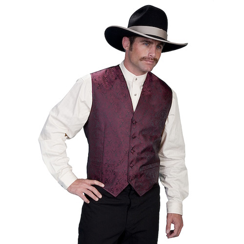 (image for) Western Classic Polyester Paisley Vest with Welt Pockets