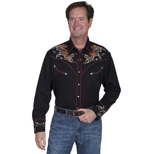 (image for) Boots Hats & Guitars Embroidered Snap Front Shirt