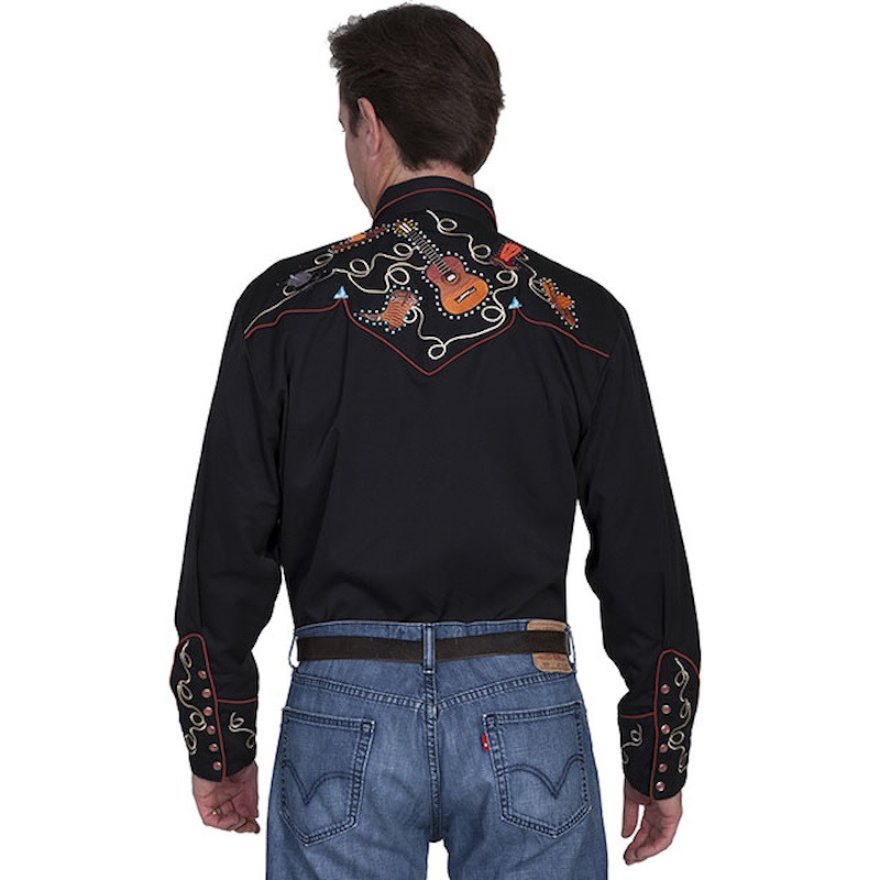 (image for) Boots Hats & Guitars Embroidered Snap Front Shirt