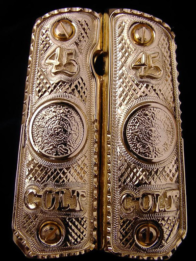 (image for) 45 Colt & Aztec Calendar 1911 Semi Autoamtic Grips