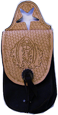 (image for) Acorn And Barbwire Hand Tooled Western Leather Horn Bag