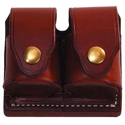 (image for) Ammunition Leather Speed Loader Double Pouch with Top Flaps