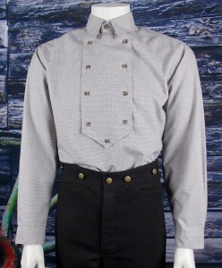 (image for) Appaloosa Western Bib Front Cotton Shirt (Black & White Plaid / Medium)