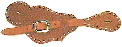 (image for) Basketweave With Spots Leather Bib Spur Strap