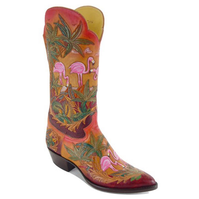 Islander Hand Tooled Leather Cowboy Boots