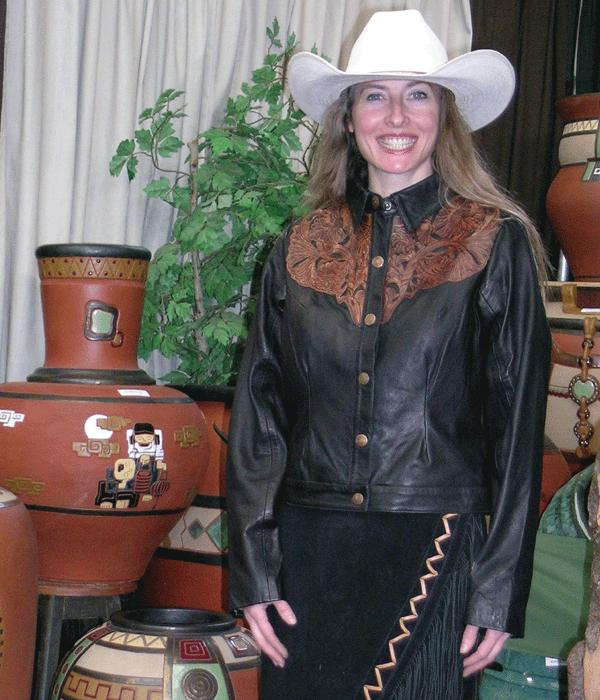 (image for) Hand Tooled Western Floral Lamb Jacket