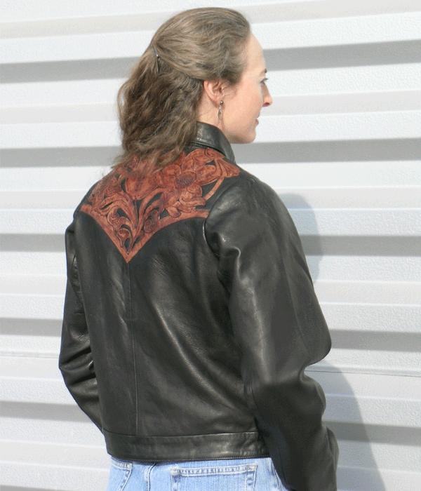 (image for) Hand Tooled Western Floral Lamb Jacket