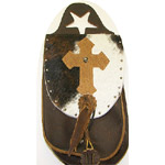 (image for) Maltese Cross Hair On Flap Western Leather Horn Bag