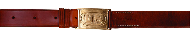 (image for) 1874 Leather Belt with US Embossed Buckle