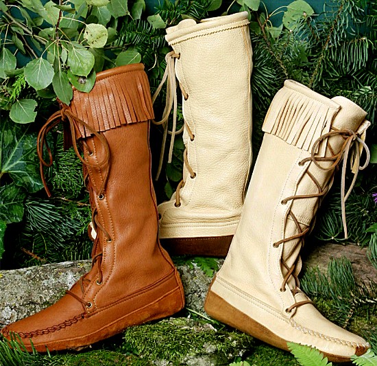 Women’s Fringe Knee High Deerskin Boots [640F] : OldTradingPost.com is ...