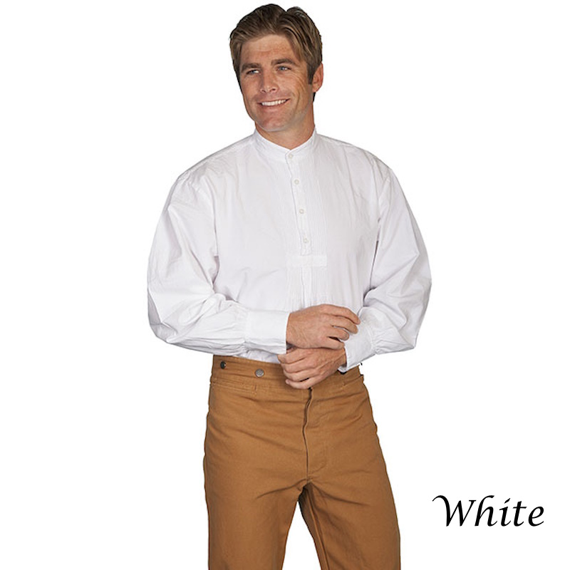 (image for) Western Shirt with Puff Sleeves and Band Collar