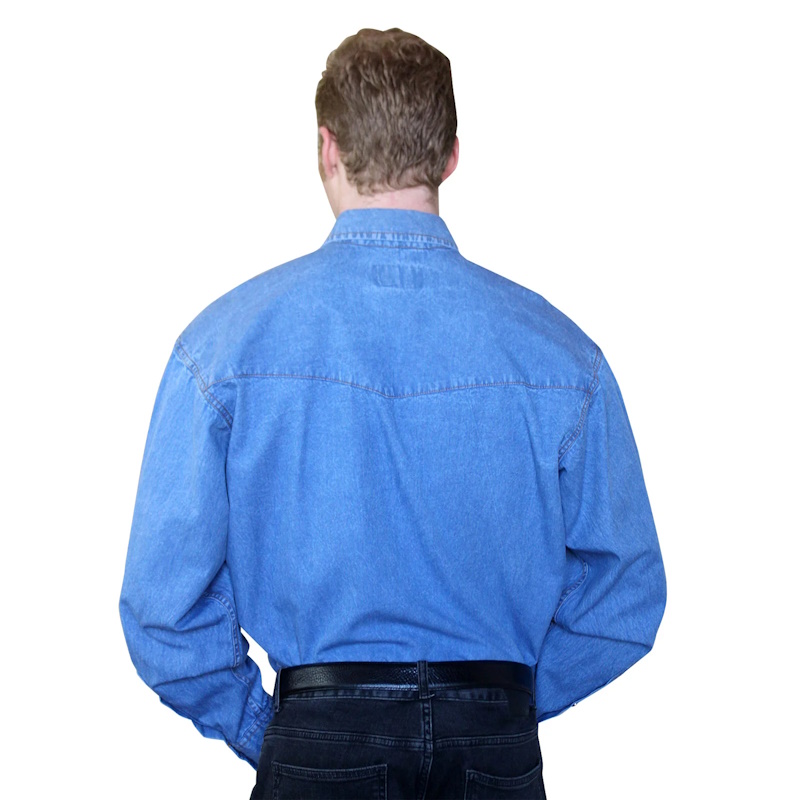 (image for) Men's Stonewashed Denim Classic Western Shirt