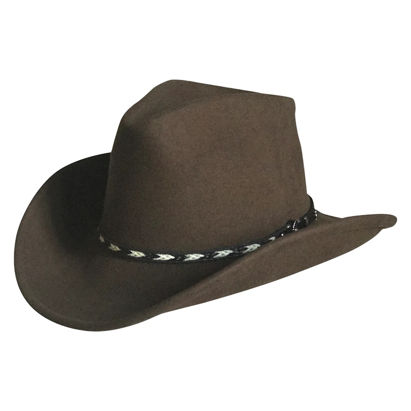 (image for) Crushable Brown Felt Western Cowboy Hat