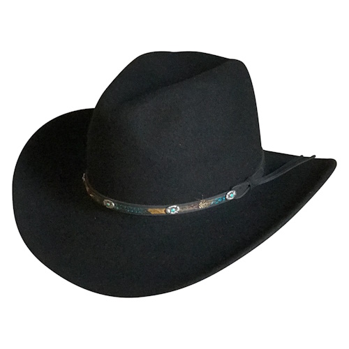 (image for) Crushable Black Felt Denver Western Cowboy Hat