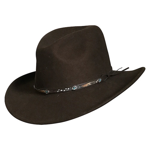 (image for) Crushable Brown Felt Denver Western Cowboy Hat