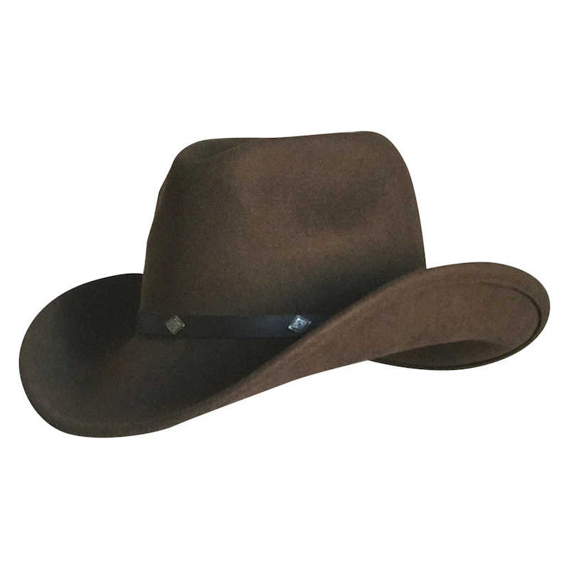 (image for) Crushable Brown Felt Magic Pinch Western Cowboy Hat