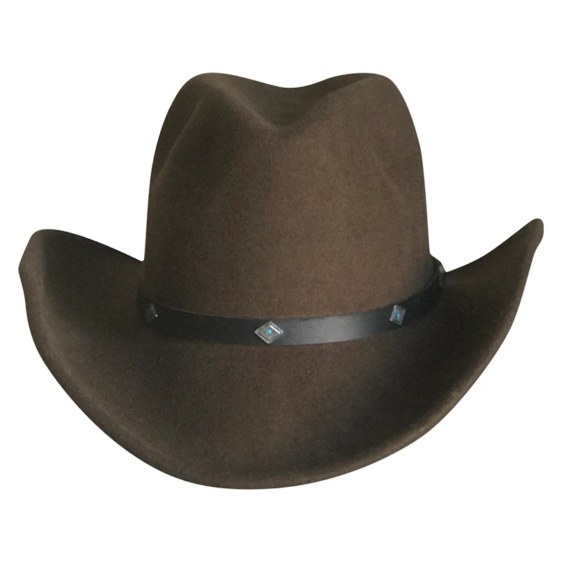 (image for) Crushable Brown Felt Magic Pinch Western Cowboy Hat