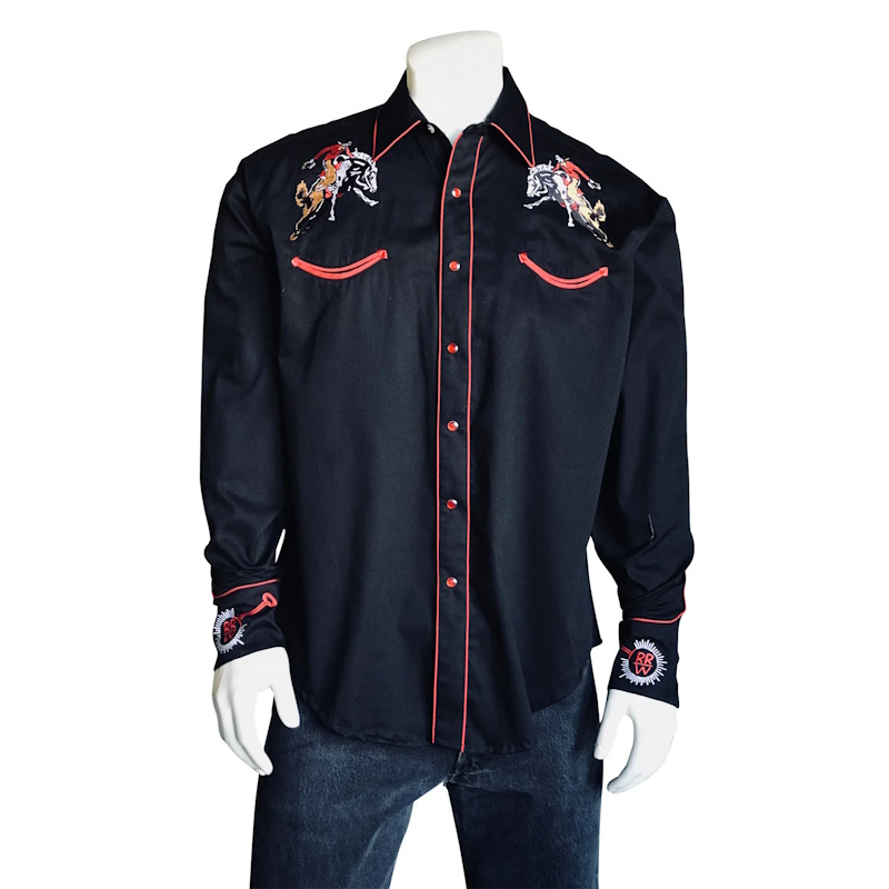 Rockmount Bronc Vintage Embroidery Gabardine Western Shirt [67-RRW-GAB ...