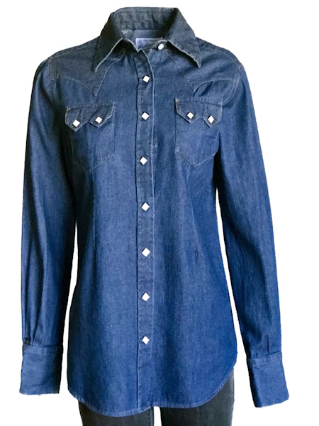 Women's Classic Stonewashed Denim Western Shirt [740DS] : Old Trading ...