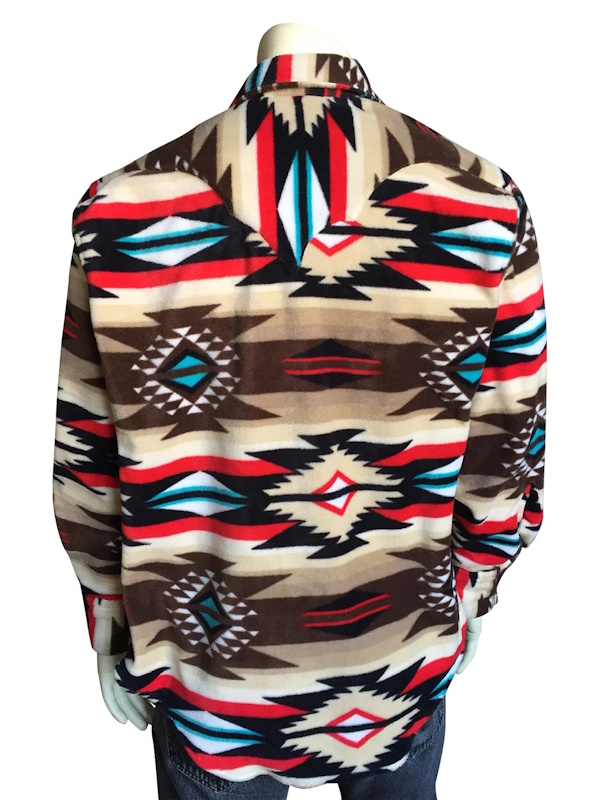 Native Pattern Fleece Western Shirt Brown [6100BRN] : Old Trading Post ...