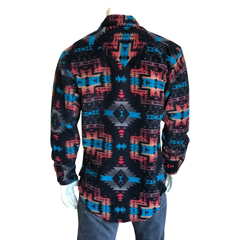 Native Pattern Fleece Western Shirt Black [6100BLK] : Old Trading Post ...