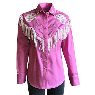 (image for) Women's Vintage Fringe Embroidered Western Shirt