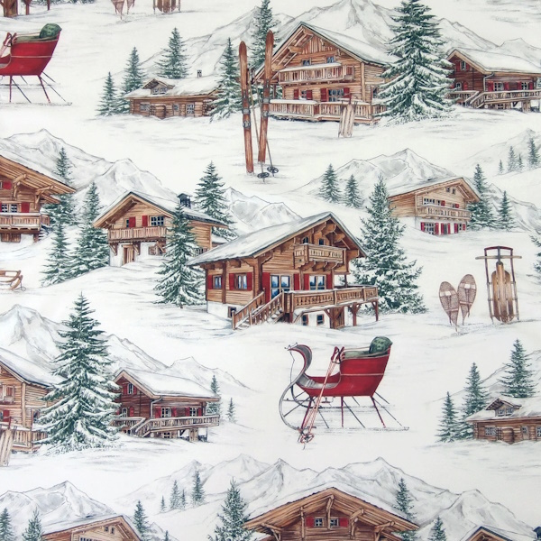 (image for) Vintage Winter Chalet Bandanna