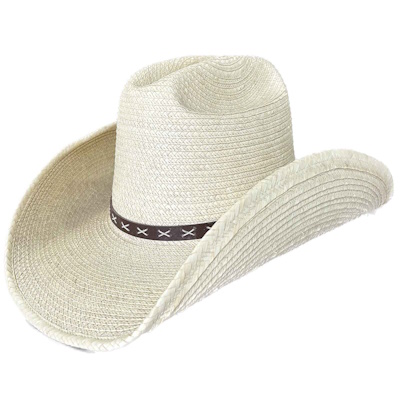 (image for) Straw Palm X Band Rolled Western Cowboy Hat