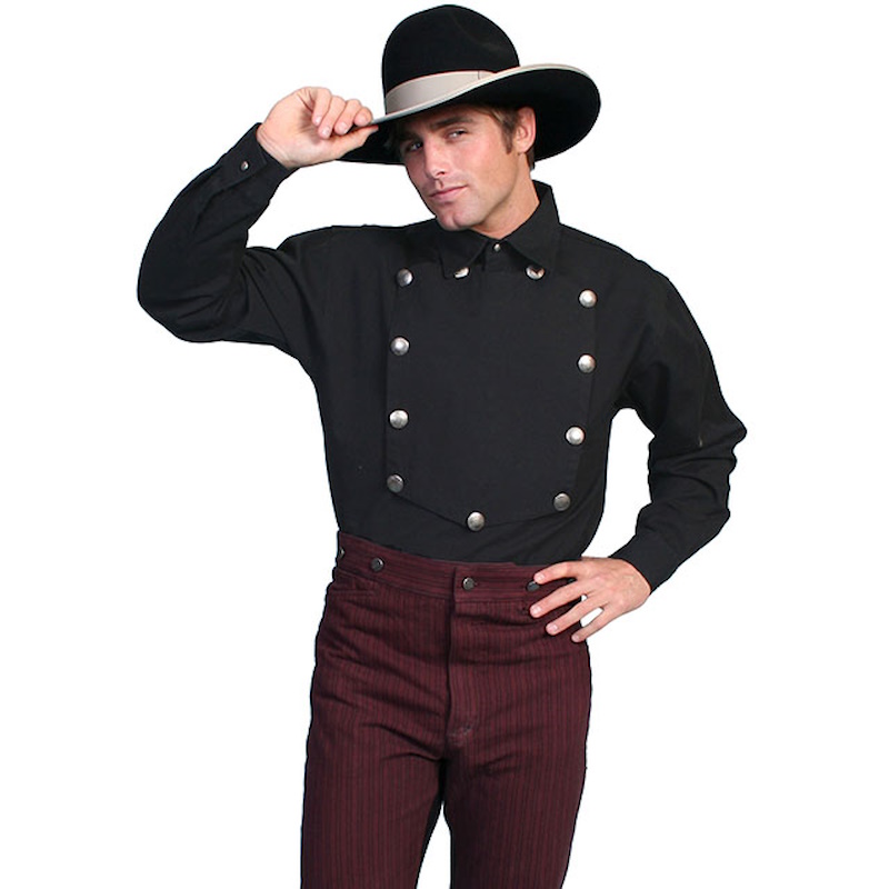 (image for) Western Cowboy Bib Shirt Heavy Brushed Cotton Twill