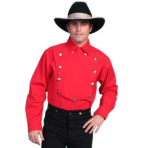 (image for) Heavy Western Cowboy Bib Shirt Brushed Cotton Twill