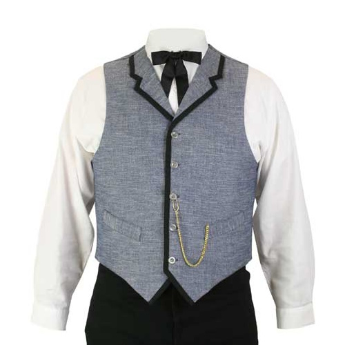 (image for) Dawson Western Cotton Blend Vest with Black Contrast Piping