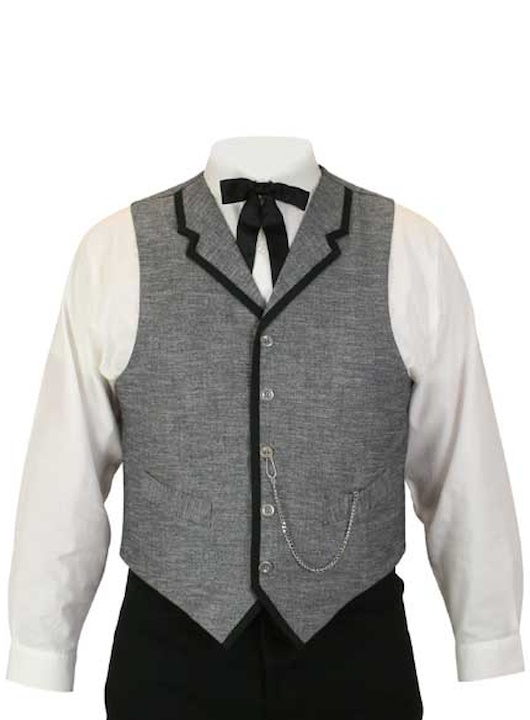 (image for) Dawson Western Cotton Blend Vest with Black Contrast Piping