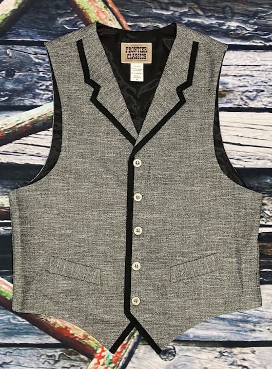 (image for) Dawson Western Cotton Blend Vest with Black Contrast Piping