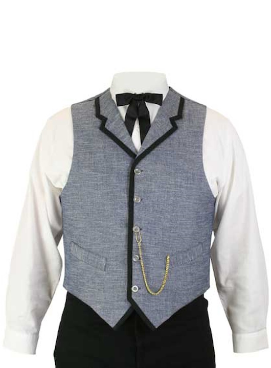 (image for) Dawson Western Cotton Blend Vest with Black Contrast Piping