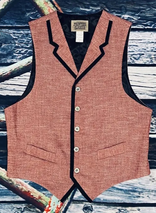 (image for) Dawson Western Cotton Blend Vest with Black Contrast Piping