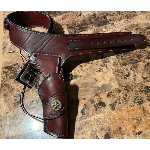 (image for) Western Gun Belt with Single Loop Holster & Star Conchos