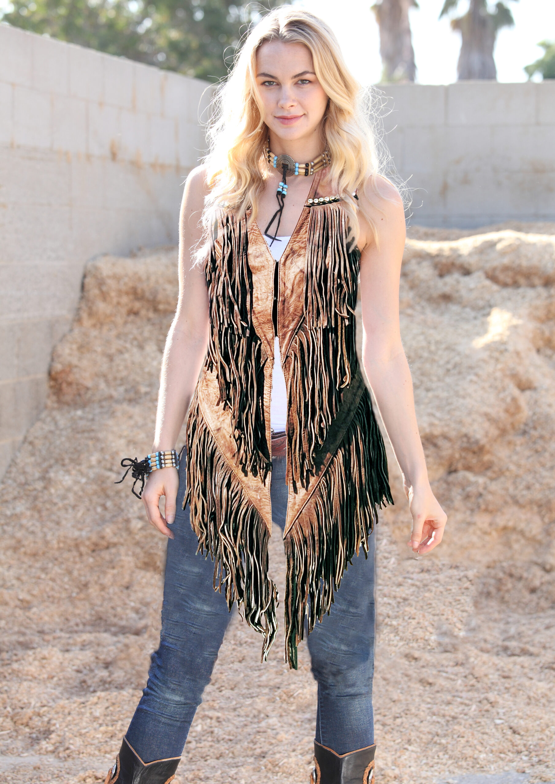 (image for) Yucaipa Leather & Rhinestone Vest